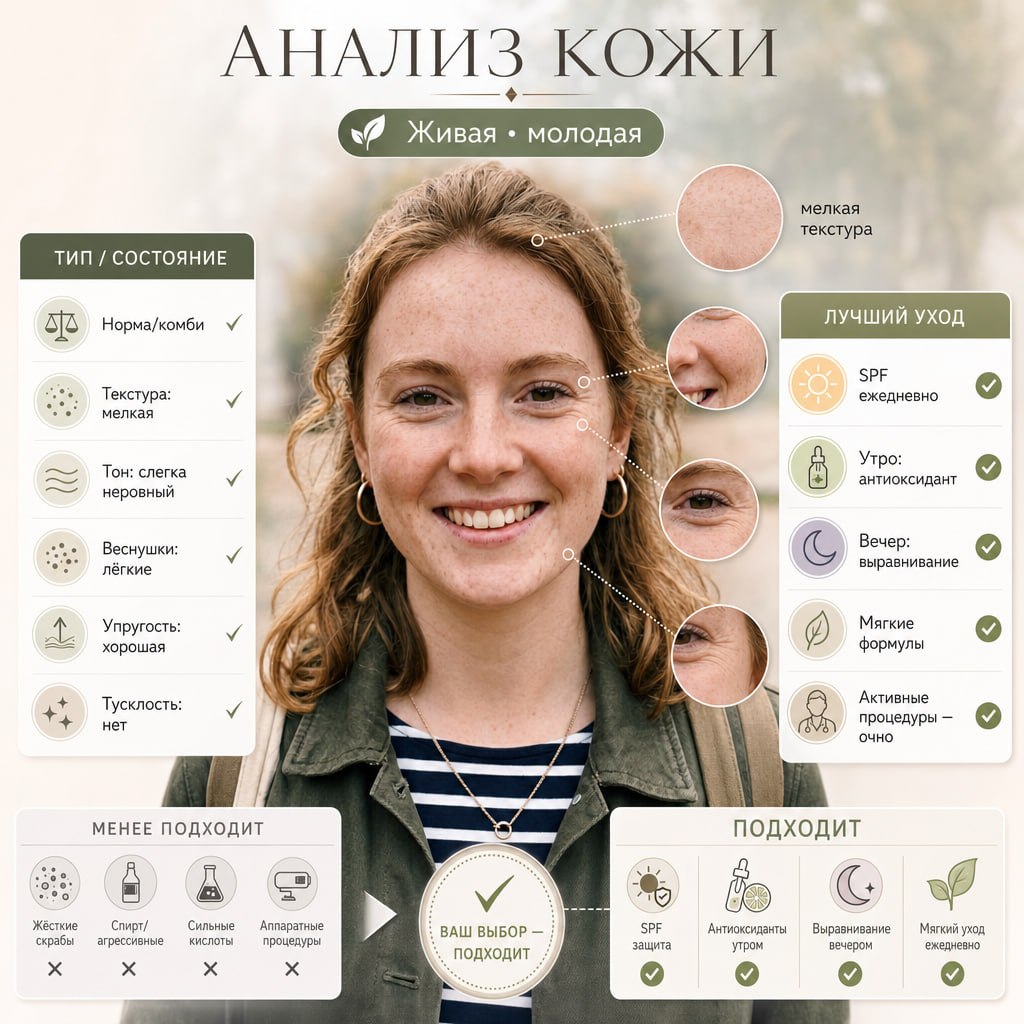 Пример отчёта: AI-оценка состояния кожи